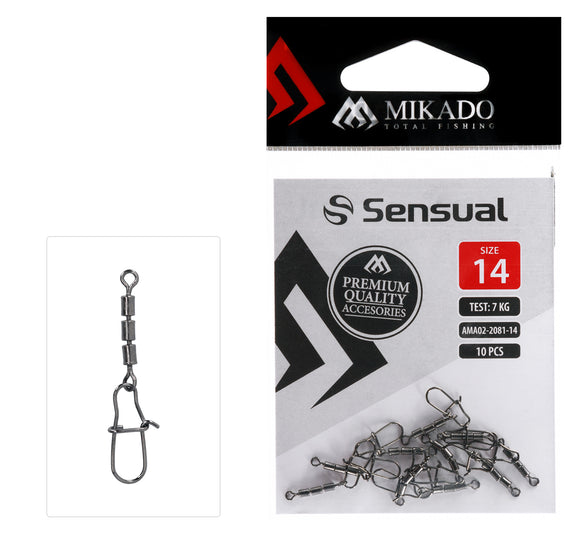 Mikado Roller Swivel - Triple with snap-Swivels-Mikado-Irish Bait & Tackle