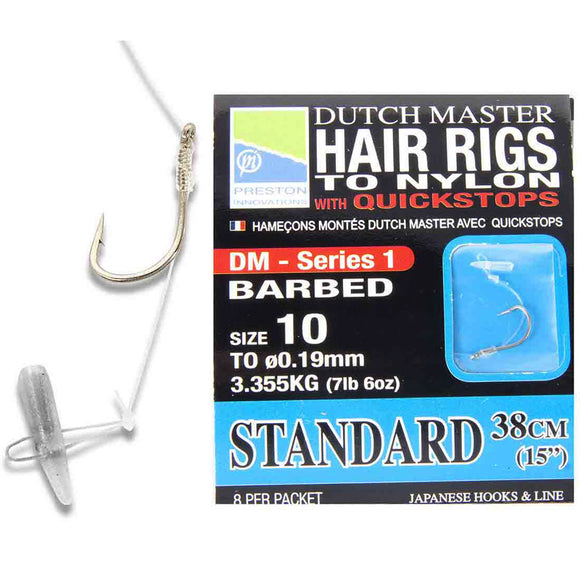 Preston Innovations Dutch Master Hair Rig with Quickstops - Standard 38cm-Hook Hairs with quickstops-Preston Innovations-Size 14-Irish Bait & Tackle