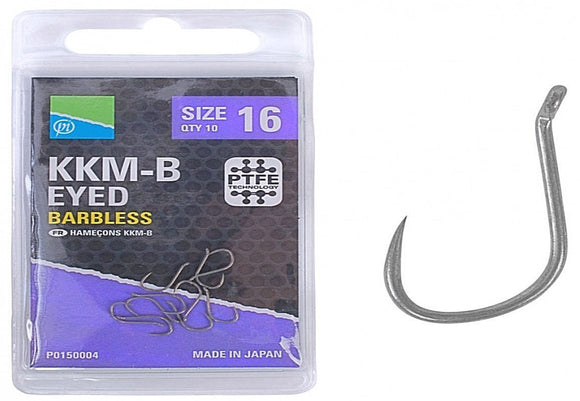Preston KKM-B Eyed- Barbless Hooks-Coarse Hooks-Preston Innovations-Irish Bait & Tackle